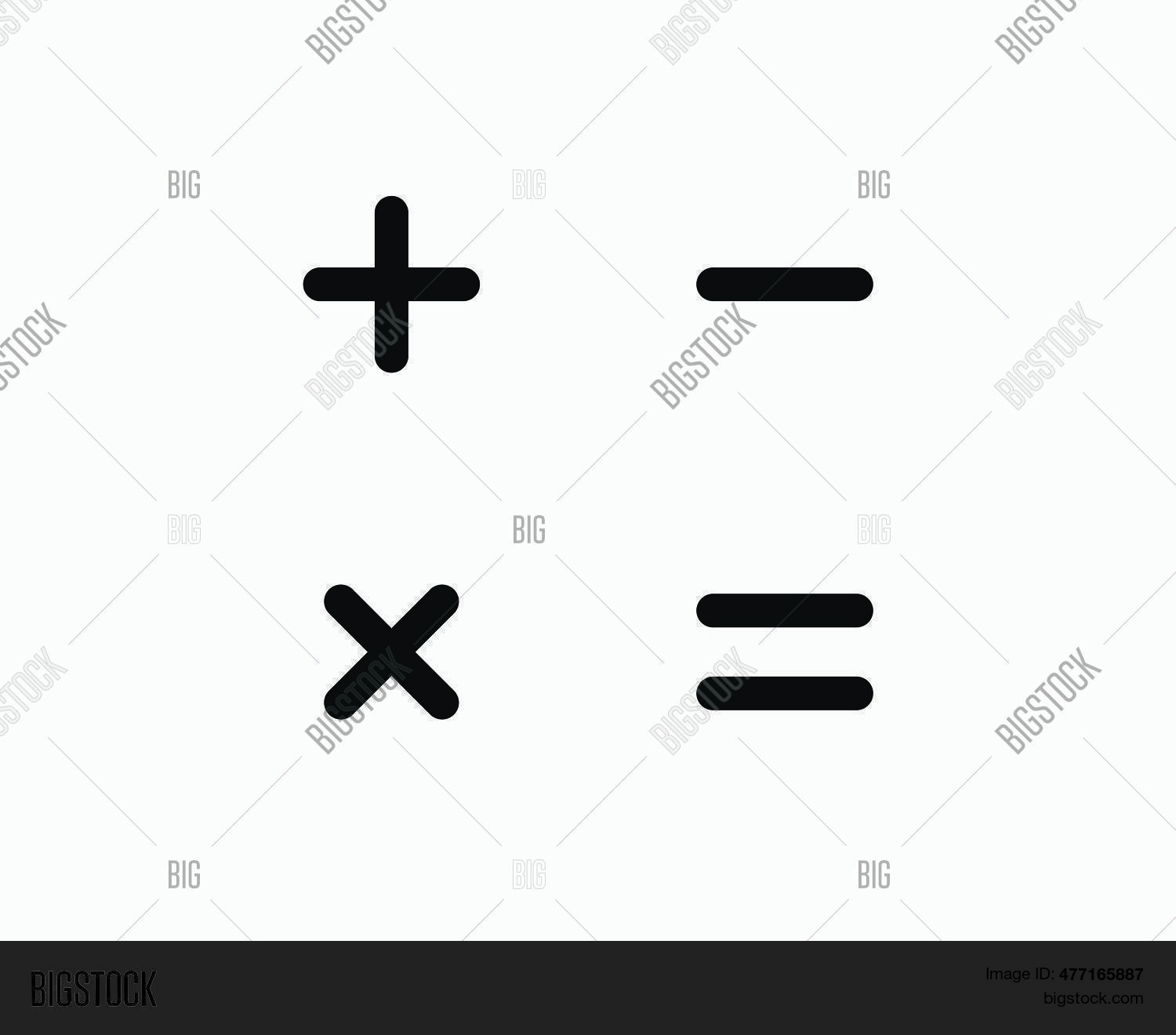Math Icon Plus Minus Vector & Photo (Free Trial) | Bigstock