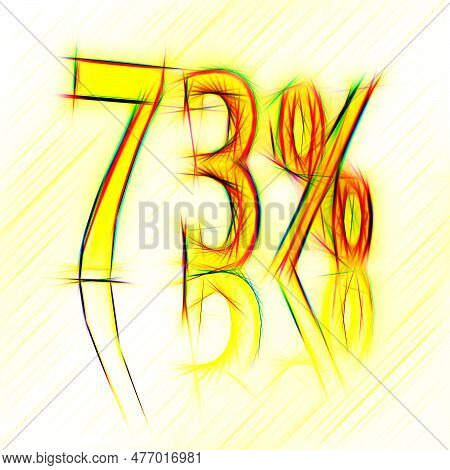 73%, 73 Percent As A 3d Illustration, 3d Rendering