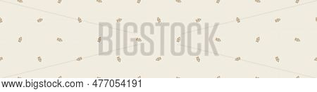 Whimsical House In Gender Neutral Vector Border. Rustic Organic Domestic Street On Seamless Ribbon.