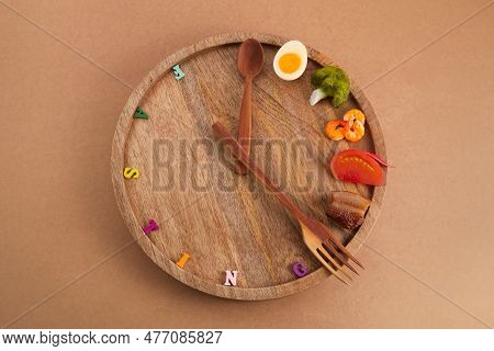 Intermittent Fasting. Healthy Breakfast, Diet Food Concept. Organic Meal. Fat Loss Concept.
