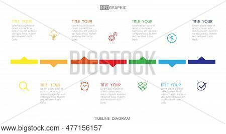 Timeline Diagram Business Infographic Template Element Modern 7 Step Timeline Infographics Diagram, 