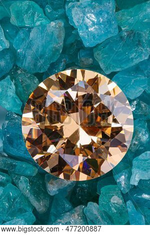 amethyst diamonds diamond on placed on a pile of raw sky blue gemstones.jewelry are lovely present 