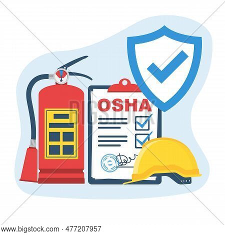 Safety Regulations. Osha Concept. Occupational Safety And Health Administration.