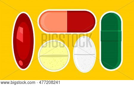 A Collection Of Color-changing And Editable Medicine And Capsule Objects For Health
