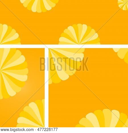 Background Design With Unique And Simple Orange Color Theme And Orange Flower Ornament