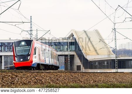 Moscow, March 20 2023, Moscow Surface Metro And High-speed Diameters, Modern Surface Metro In Moscow