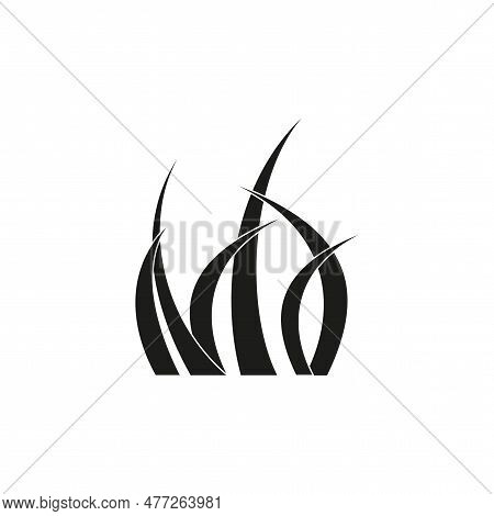 Grass Icon In A Flat Design In Black Color. Vector Illustration. Stock Image.