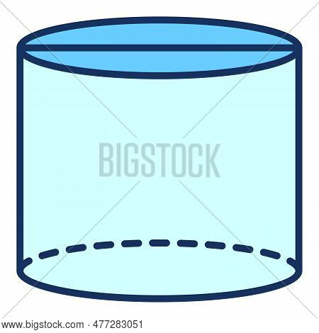 Cylinder Vector Elementary Geometry Concept Blue Icon Or Design Element