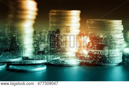 Finance And Money Technology Background Concept Of Business Prosperity And Asset Management . Creati