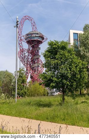 London, United Kingdom, May 28th 20203:- A View Of The Arcelor Mittal Orbit Located In The Queen Eli