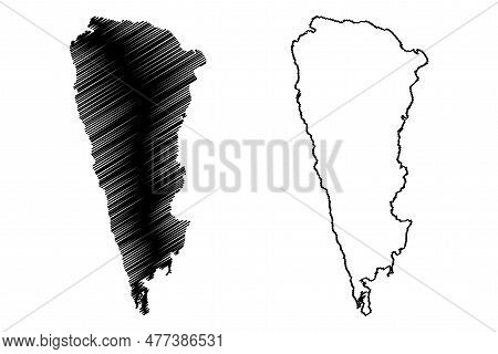 Lake Mainit (republic Of The Philippines, Mindanao) Map Vector Illustration, Scribble Sketch Map