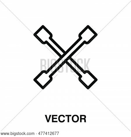 Lug Wrench Icon,vector Illustration. Lug Wrench Icon Illustration Isolated On White Background, Lug 
