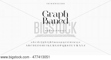 Graph Baned Abstract Digital Alphabet Font Vector Illustration.