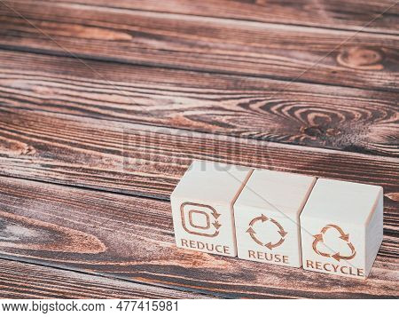 Reduce, Reuse, and Recycle symbols as a concept of resources conservation business strategy