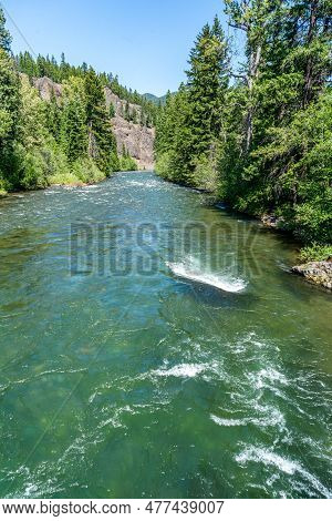 A View Of The Naches River Near Chinook Pass In Washington State.