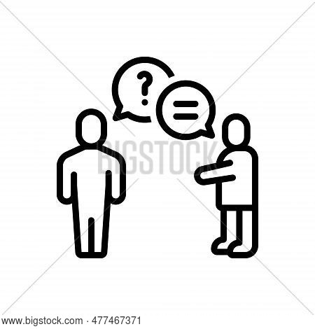 Black Line Icon For Responding Response Reaction Repercussion Face Answer Reply Discussion Contentio