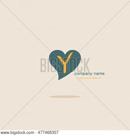 Logo Icon Design Letter Y Heart Shape Luxury Elegant Simple Attractive Monogram Blue Orange Color Fo