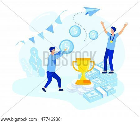 Making Profit Abstract Concept Vector Illustration. Prize Pool, Digital Sales Forecast, Finance Mana