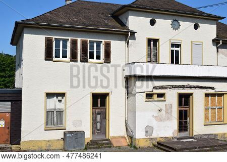 Rhens, Germany - 06 05 2023: Old Station Building, Front