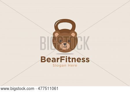 Bear Fitness Logo Design Template Element Vector Suitable For Fitness Business Kids Vector