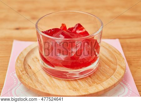 Organic Gelatin Snacks Served In A Glass