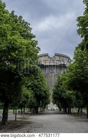 Vienna, Austria 10 June 2023: Flak Towers: Massive Anti-aircraft Structures Built Between 1942-1945 