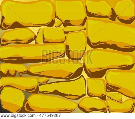 A Traditional Sandstone Cartoon Style Wall In Orange And Yellow