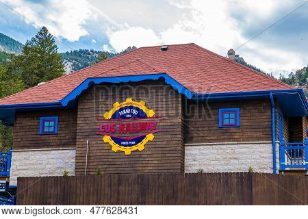 Colorado Springs, Co - May 06, 2022: The Broadmoor Manitou And Pikes Peak Cog Railway