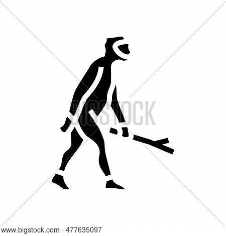 Homo Erectus Human Evolution Glyph Icon Vector. Homo Erectus Human Evolution Sign. Isolated Symbol I