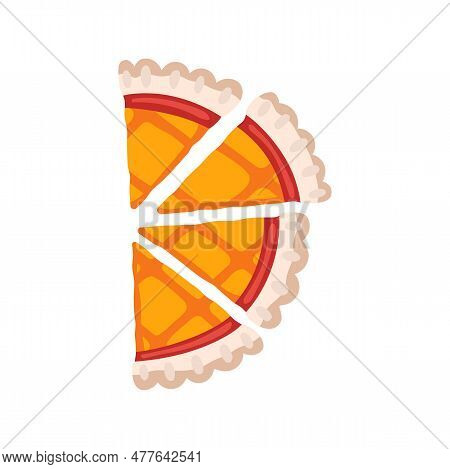 D Letter Autumn Font Abc In Shape Of Apple Pie, Typography Capital Uppercase English Alphabet Elemen