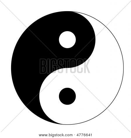 Yin-Yang szimbólum elszigetelt fehér Background