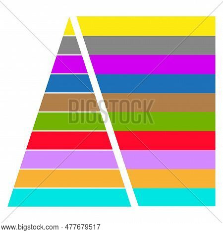 Colorful Triangle, Pyramid Charts Banners. Diagram, Chart, Graphic Food. Vector Illustration. Stock 