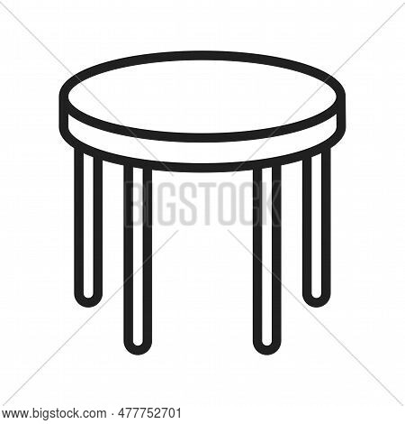 Round Table Icon Image. Suitable For Mobile Application.