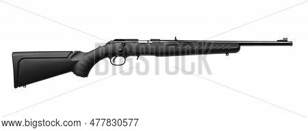 Small-bore Bolt Rifle In A Plastic Stock Of .22lr. Small Rifled Weapon For Hunting And Sports. Isola
