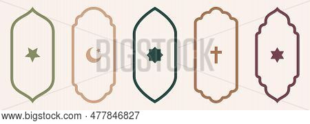 Shape Islamic Door And Window Silhouette Arabic Arch With Symbols . Collection Of Patterns In Orient