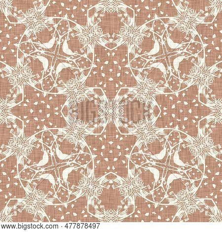 Peach Pink Cottagecore Cozy Tartan Pattern. Cottagecore Rustic Marl Design For Cozy Wash Effect Repe