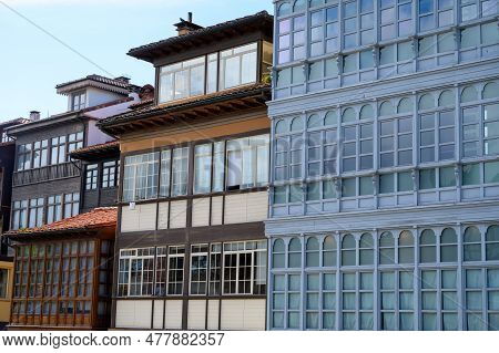 Vacation On Green Coast Of Asturias, Views Of Llanes Touristic City With Old Harbour, North Of Spain
