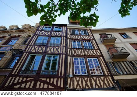 The Traditional Half Timbered Normand Houses, Normandy, France
