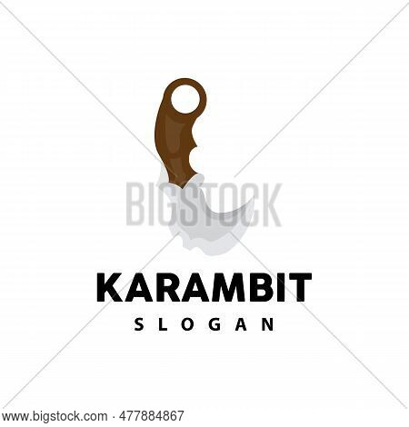 Kerambit Logo, Indonesia Fighting Weapon Vector, Ninja Fighting Tool Simple Design, Template Illustr