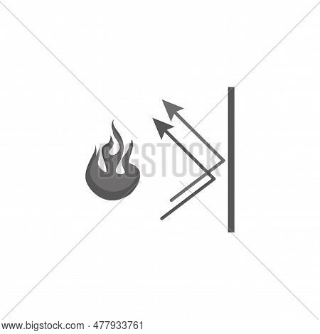 Fireproofing Icon, Fire Insulation Linear Sign. Vector Illustration. Stock Image.