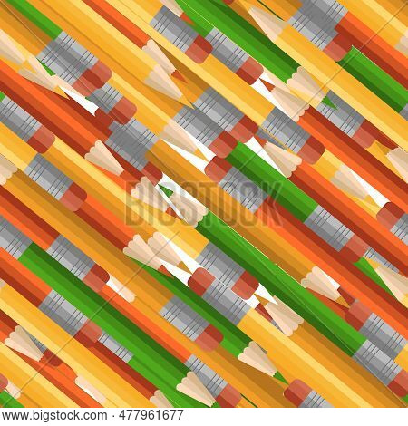 Multicolored Bright Pattern Of Colored Pencils. Not Seamless. In The Shape Of A Square, In Eps 10 Fo