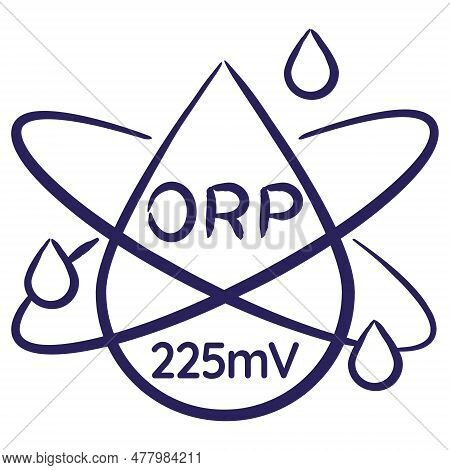 Minimal Vector Icon Of The Oxidation Reduction Potential Orp, Calibration 225mv, Isolated On Transpa