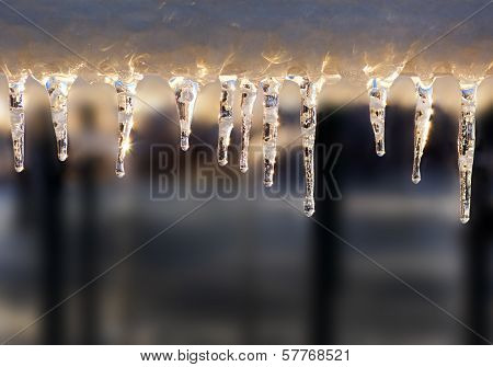 Beautiful Icicles After An Extreme Ice Storm.