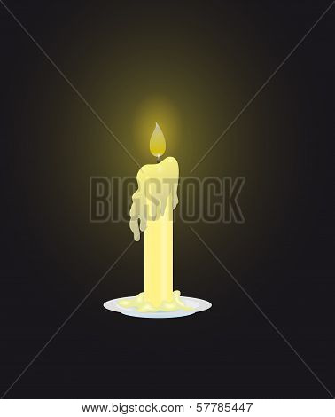 Candle On Dark Background