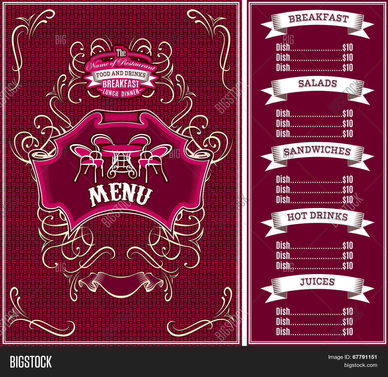 Template Cover Menu Vector &amp; Photo (Free Trial) | Bigstock