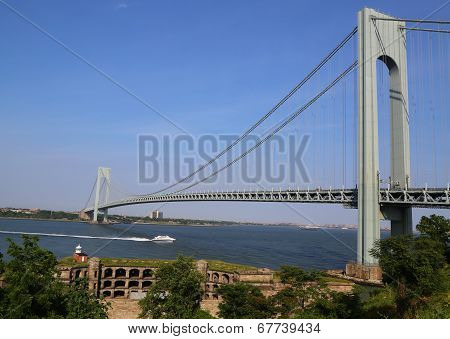 Fort Wadsworth in the front of Verrazano Bridge in New York