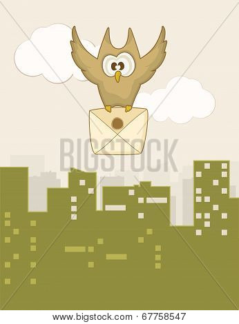 Cute flying owl