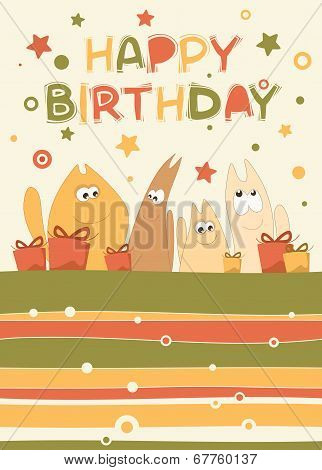 Illustration for happy birthday card
