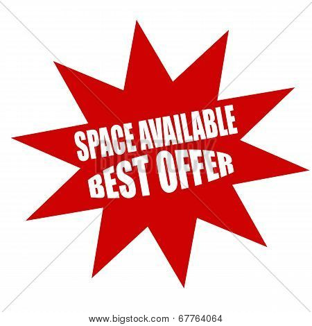 Stamp with text space available best offer inside vector illustration