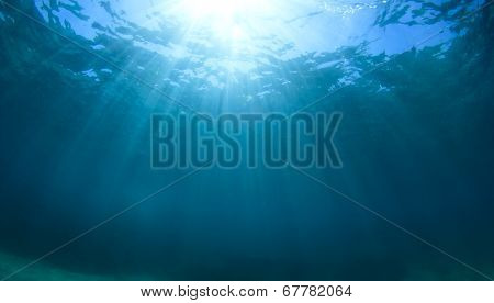 Underwater Blue Ocean Background Photo